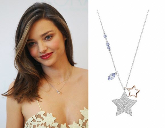 Miranda Kerr Wears Swarovski Star Necklace While Promotion Her Kora Beauty Collection