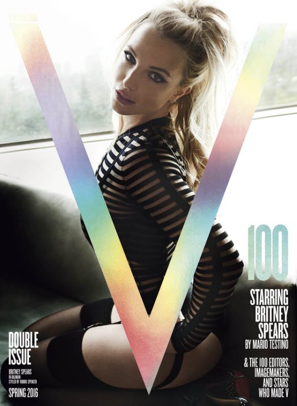 Britney Spears Oozes Sex Appeal in Sheer Lingerie For 'V' Magazine