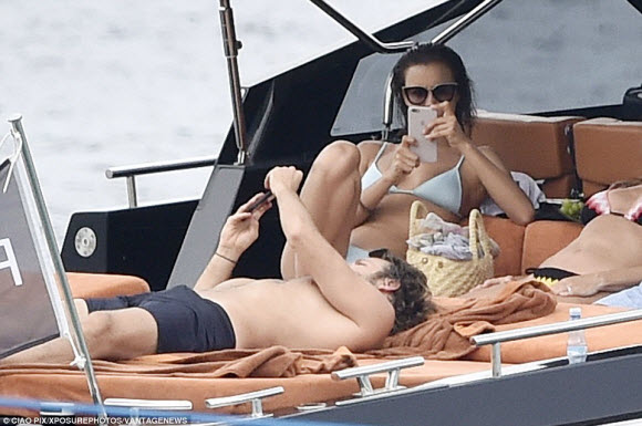 Irina Shyk and Bradley Cooper enjoy holiday on boat in Italy's Maddalena