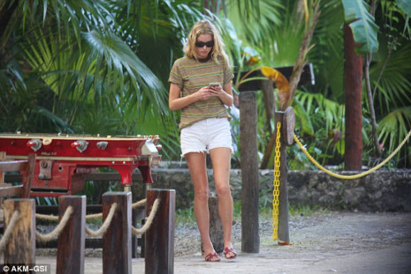 Elsa Hosk In Stunning Look With White Bikini At The Beach