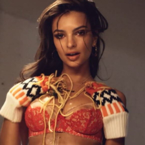 Emily Ratajkowski Writhes In Spaghetti For Love Advent Calendar