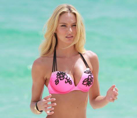 Candice Swanepoel Shows Off Lot Of Skin In Her Leopard-Print Tiny Bikini.